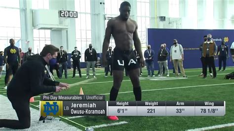 Jeremiah Owusu Koramoah S Notre Dame Pro Day Highlights