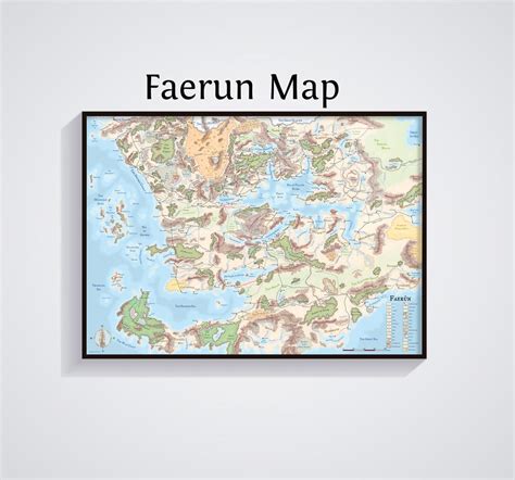 Faerun Map Poster Dnd Map Of Faerun Print Forgotten Realms Map