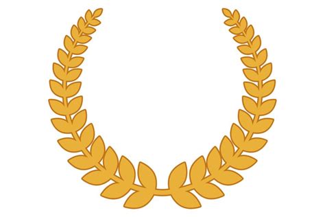 Honor symbol. Round golden laurel wreath badge