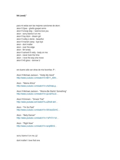 Akon Lonely Lyrics PDF | informacionpublica.svet.gob.gt