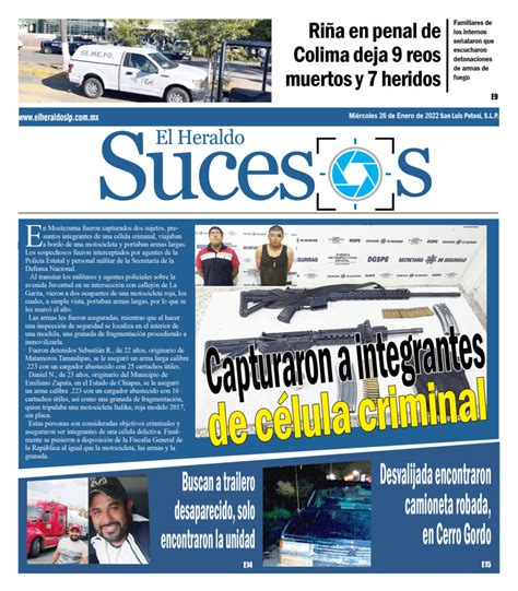 Portada Sucesos El Heraldo de San Luis Potosí