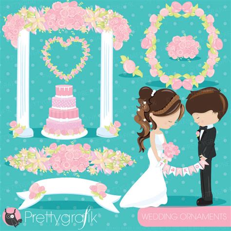 Wedding Ornaments Clipart Commercial Use Vector Graphics Etsy