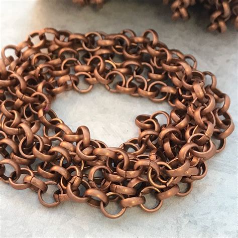 Rolo Chain Choice Of 4mm Or 6mm Link Chain In Antique Copper Etsy