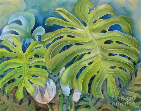 Hawaiian Monstera Painting By Ann Hurst Fine Art America