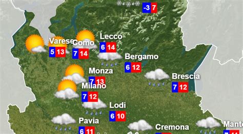 METEO Lombardia ALLERTA METEO GIALLA per Lunedì 2 dicembre 2019 più