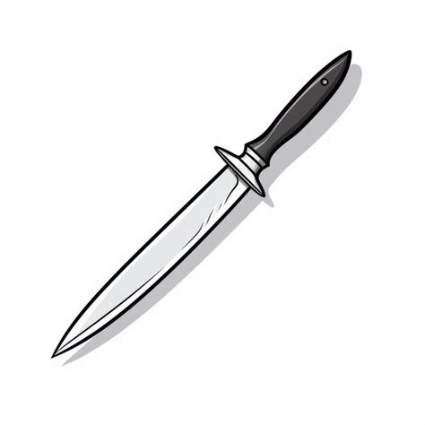 Premium Ai Image Simplistic Cartoon Knife Drawing In Light Silver And