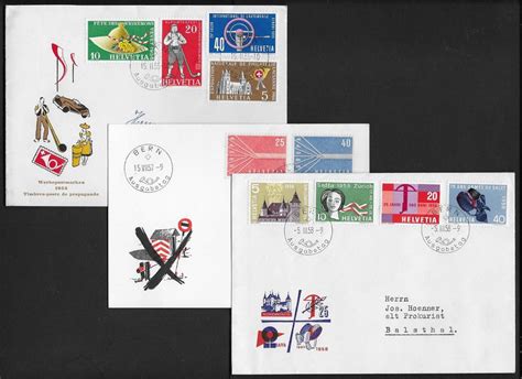 1955 58 Werbe Europa FDC Set Illust BERN ET O Top Ab 1 Kaufen Auf