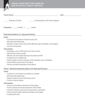 Fillable Online Rehab Protocol Radial Head Fracture Non Op Fax Email