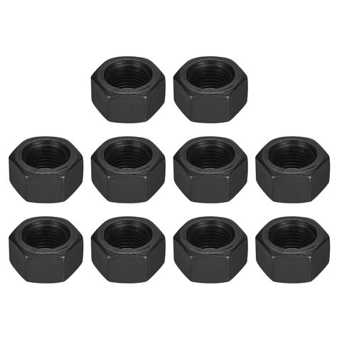 Uxcell 5 8 18 Hex Nuts Carbon Steel Grade 8 8 Black Oxide Hexagon Nut For Screw Bolt 10 Of