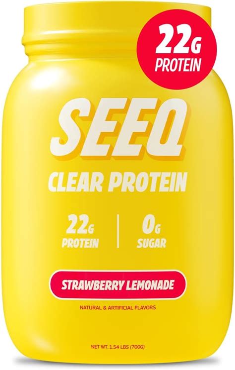 Seeq Clear Whey Isolate Protein Powder Strawberry Lemonade 25 Servings 22g