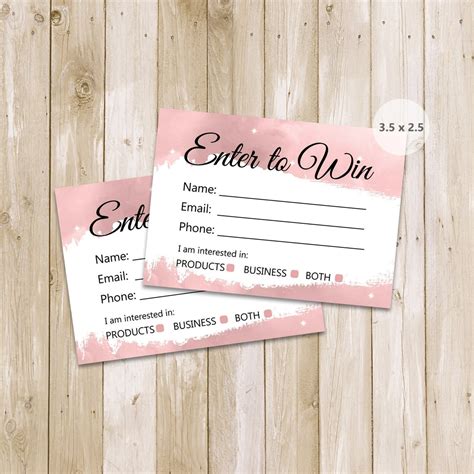 Printable Enter To Win Cards Printable Enter To Win Tickets Etsy