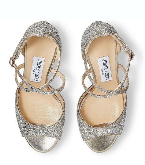 Jimmy Choo Emsy 85 Glitter Sandals Harrods US