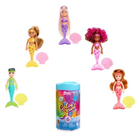 Mattel Barbie Colour Reveal Mermaid Doll Rainbow Fish Series Game On ...