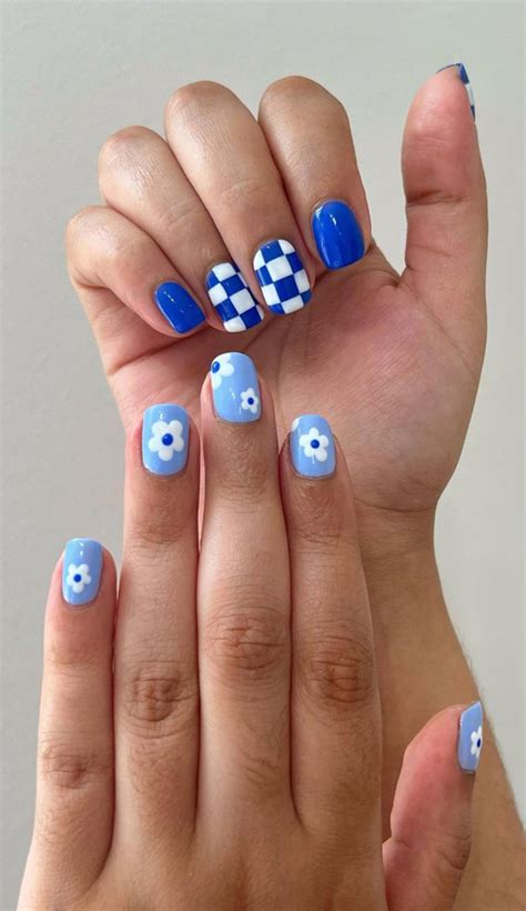 Chic Short Nail Art Designs For Maximum Style Shades Of Blue Pick N