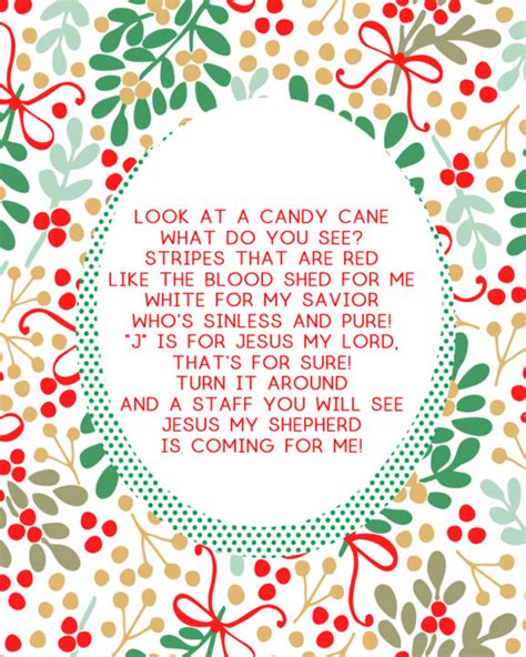 Candy Cane Poem {free Printable Candy Cane Poems}