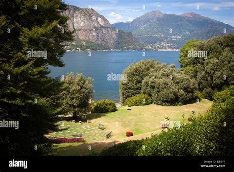 View Of Beautiful Park Of Villa Melzi Lake Como Italy Stock Photo Alamy