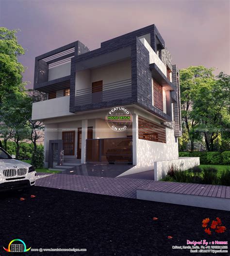 East Facing Contemporary Home Kerala Home Design And Floor Plans K