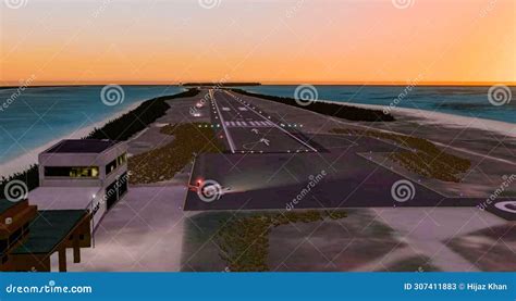 Areal View of Agatti Island Airport Lakshadweep, Graphic Image Stock ...