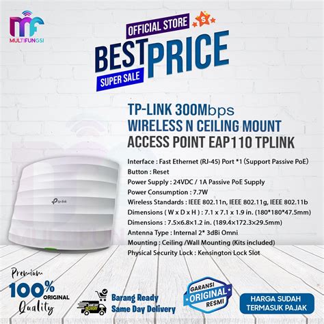 Jual Tp Link Eap110 300mbps Wireless N Ceiling Mount Access Point