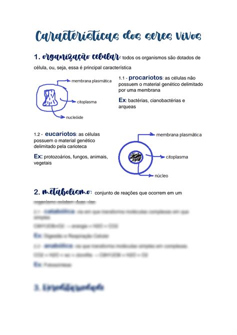 Solution Caracter Sticas Dos Seres Vivos Studypool