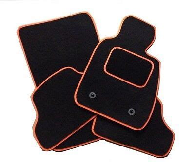 Fits Kia Ceed Tailored Black Car Mats With Orange Trim Ebay