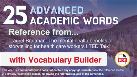 Advanced Academic Words Ref From The Mental Health Benefits Of