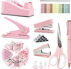 Amazon Mini Pink Office Supplies UPIHO Pink Desk Accessories Mini