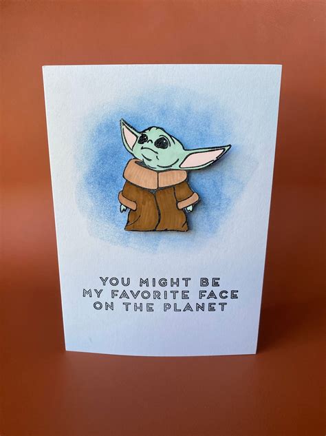 Baby Yoda Greeting Card Miss You Card Love Card Friendship Card