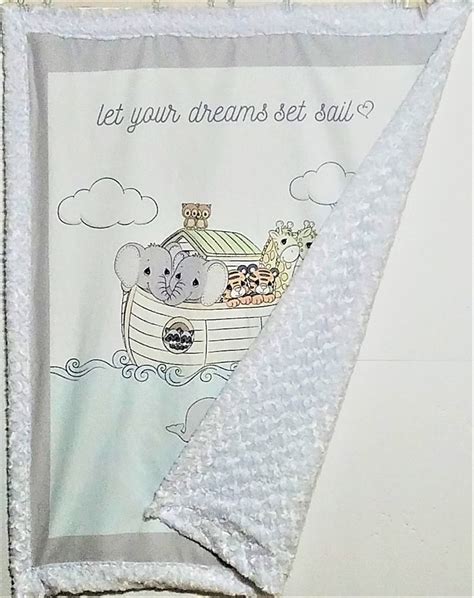 Precious Moments Baby Blanket Noahs Ark Minky Blanket Etsy