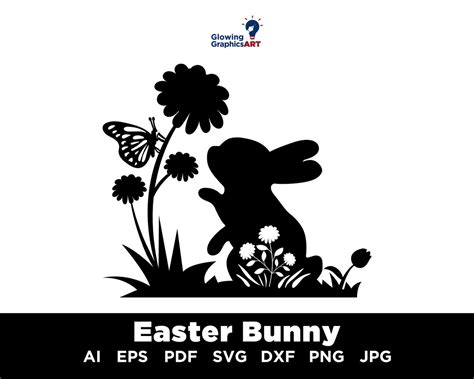 Easter Bunny Dxf Svg Png Easter Bunny Laser Cut Rabbit