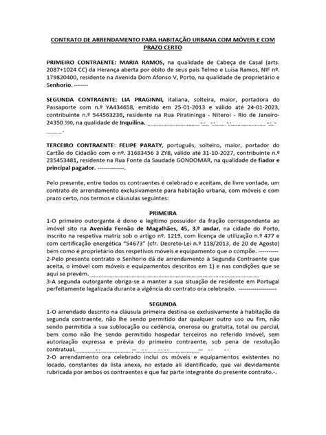 Contrato Arrendamento Minuta Pdf