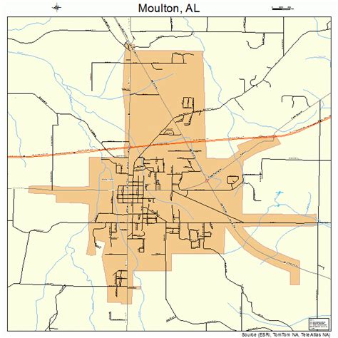 Moulton Alabama Street Map 0151600