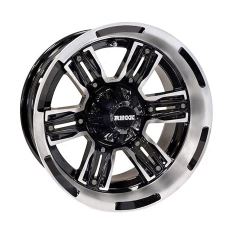 14 Rx285 Black Machined Golf Cart Wheel Rhox® — Golfcartstuff™