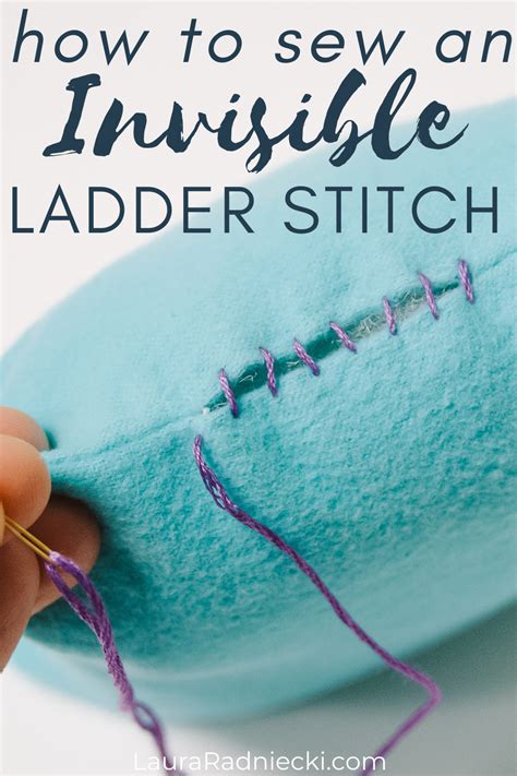 Someone Is Stitching The Stitches On An Invisible Ladder Stitch Pillow