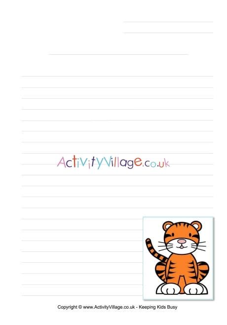 Tiger Writing Page