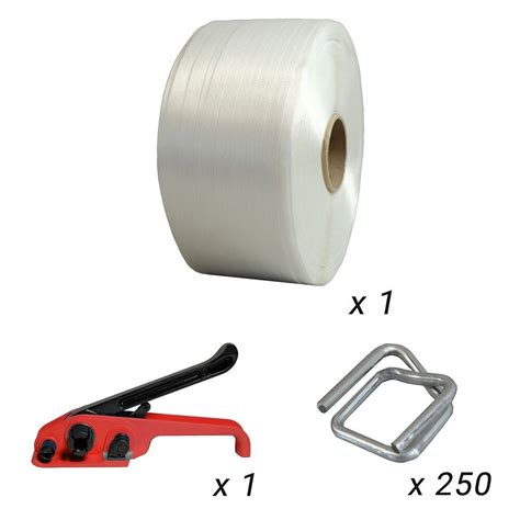 Kit 1 Feuillard de cerclage fil à fil 19 mm x 600 m 250 boucles