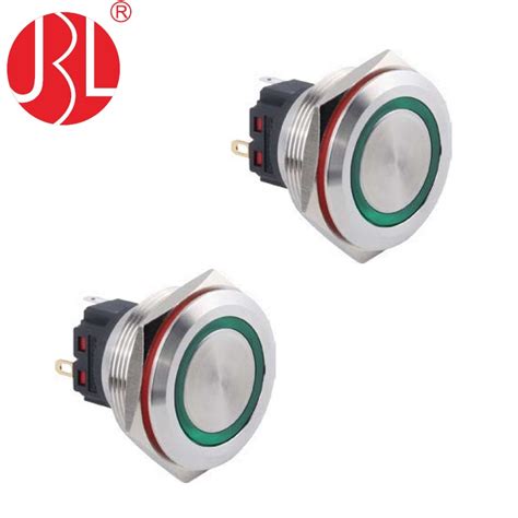 Custom Ring Illumination Flat Push Button Switch Dpdt