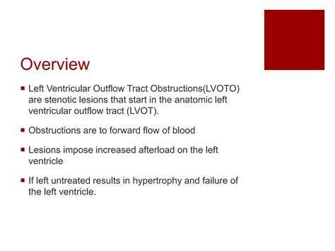 Left Ventricular Outflow Tract Obstruction PPT