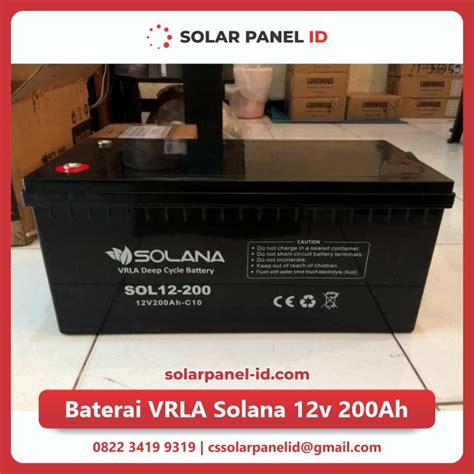 Jual Baterai Vrla Solana 12v 200ah Solarpanel Id