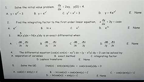 Solved Solve The Initial Value Problem Dydx 2xy Y0