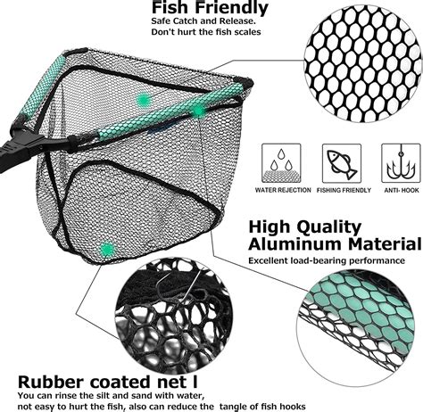 San Like Fishing Net Folded Landing Nets With Telescopic Rod Durable