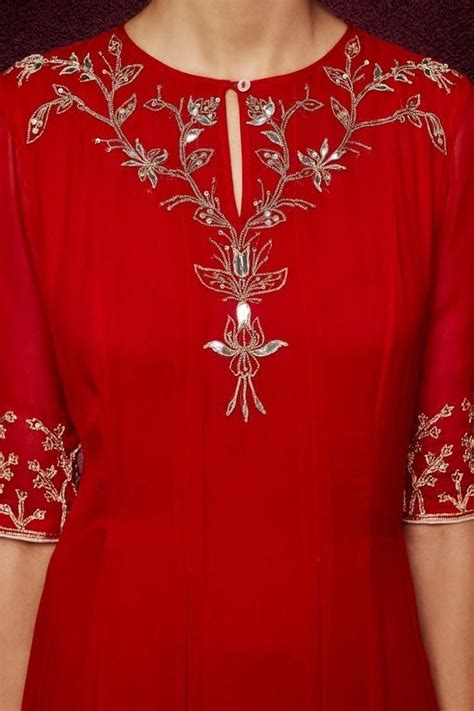 Fancy And Antique Embroidered Neckline Design For Women Embroidery Designs Fashion Kurti