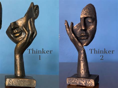 Creative Abstract Decor Statue Face Hand Statues And Etsy