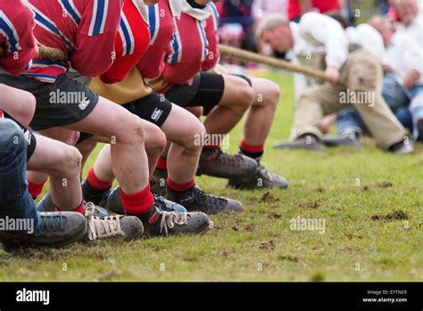 Dufftown Scotland July Tug Of War Contest At A Scottish