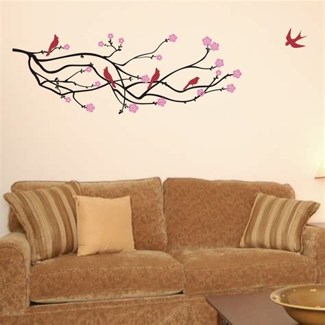 Items Similar To Vinyl Wall Decal Art Cherry Blossom Branch With Birds