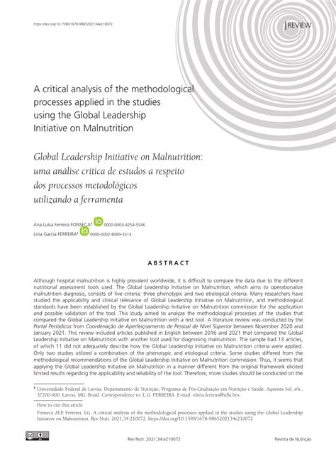 Pdf A Critical Analysis Of The Methodological Processes Applied In