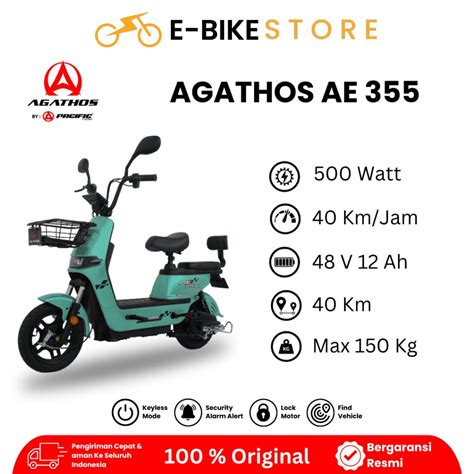 Jual SEPEDA LISTRIK AGATHOS AE355 BY PACIFIC Shopee Indonesia