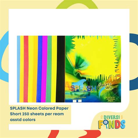 Ream Or Pcs Splash Neon Colored Paper Assorted Colors Shopee