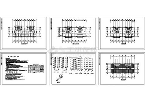 某地长30米 宽117米6层住宅楼给排水设计cad图居住建筑土木在线