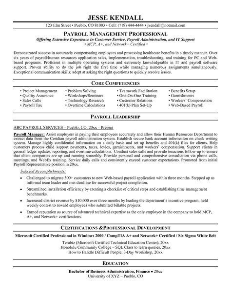 Sample Resume For Payroll Assistant Payroll Manager Resume Printable